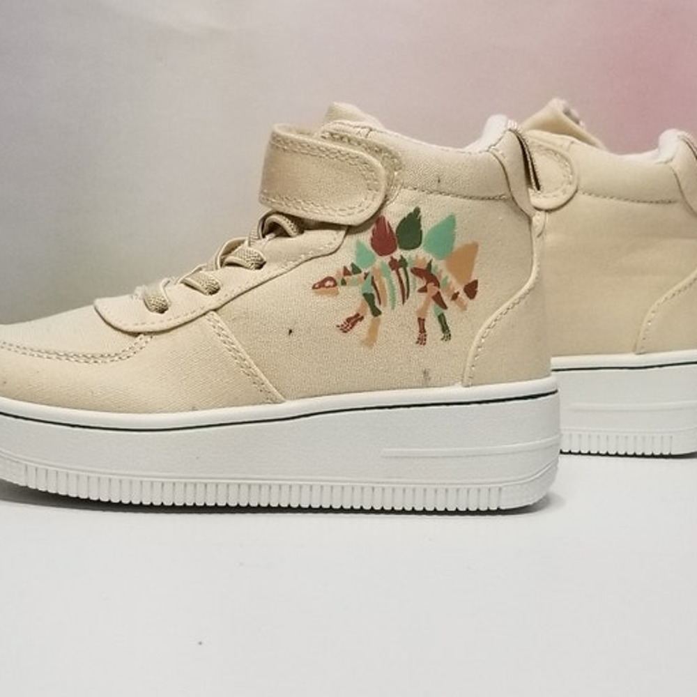 Toddler Canvas Dino Bones Graphic Hi Tops Size 9T NEW